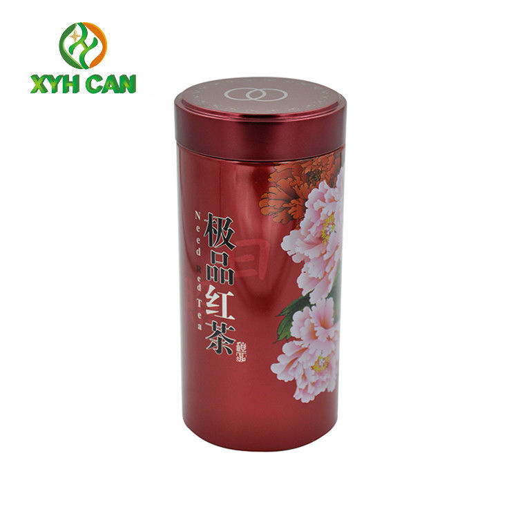 Tea Tin Can Customized Empty Round Normal Lid Size 90mm 0.18-0.25 mm Thickness